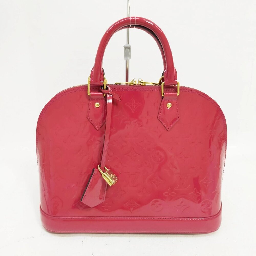 Authentic Louis Vuitton Alma PM Rose Vernis Hand Bag mn672-022626